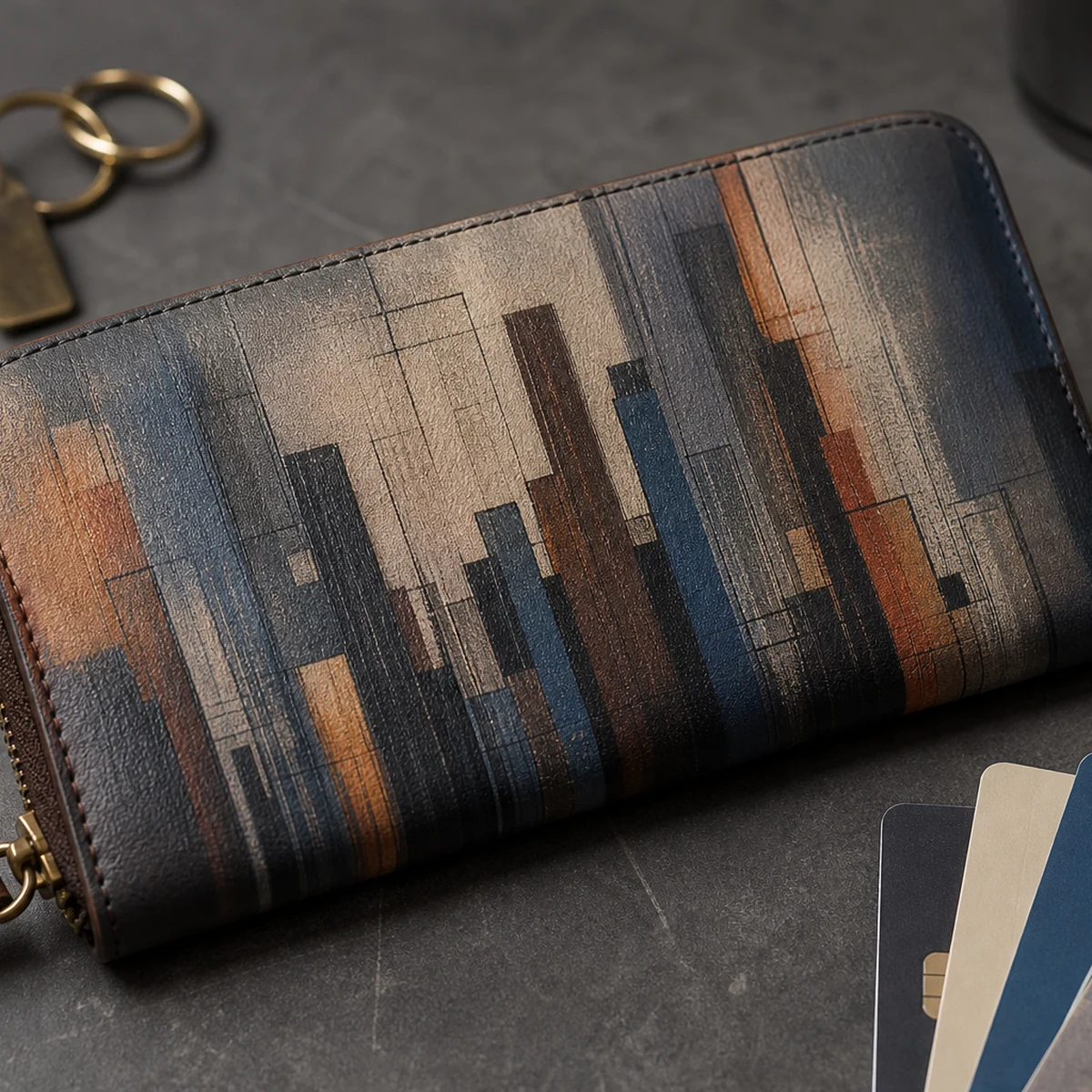 Non-branded compact daily wallet scene